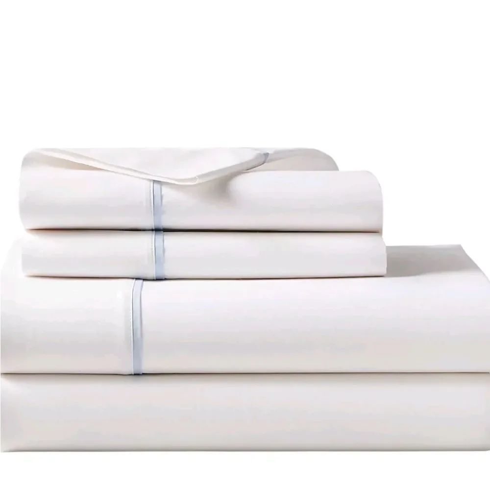 NWT Ralph Lauren Queen Flat Sheet Organic Cotton Palmer Polo Sky Blue